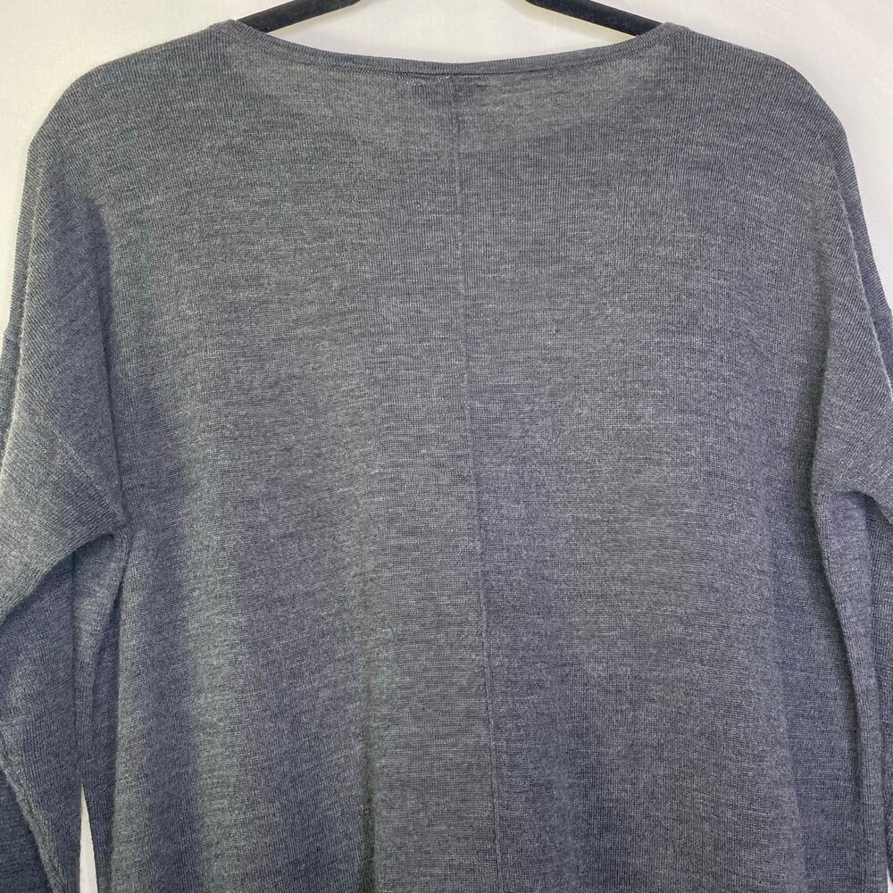 J. Jill Gray Merino Wool Washable Sweater Size Medium Lagenlook Normcore Comfy - Picture 7 of 10
